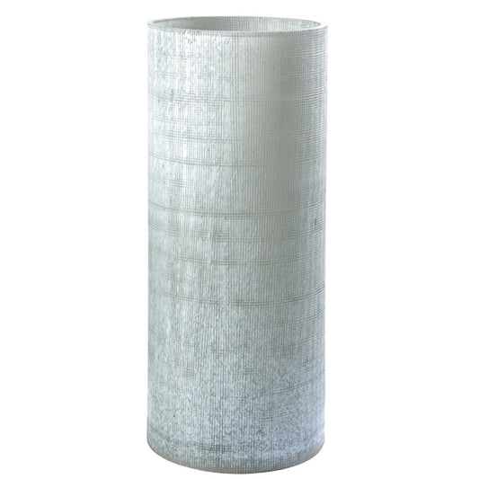 Hohe Blumenvase grau Vintage-Optik strukturiertes Glas mundgeblasen 35cm mundgeblasen, Handwerkskunst
