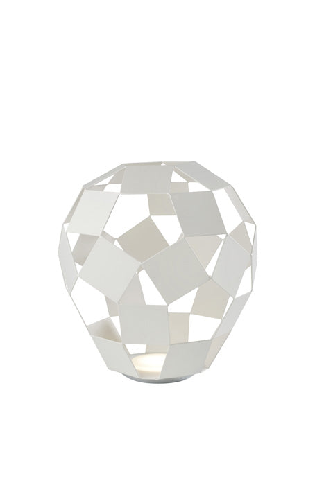 Geometrische LED Tischleute Belly dimmbar weiß Tischlampe