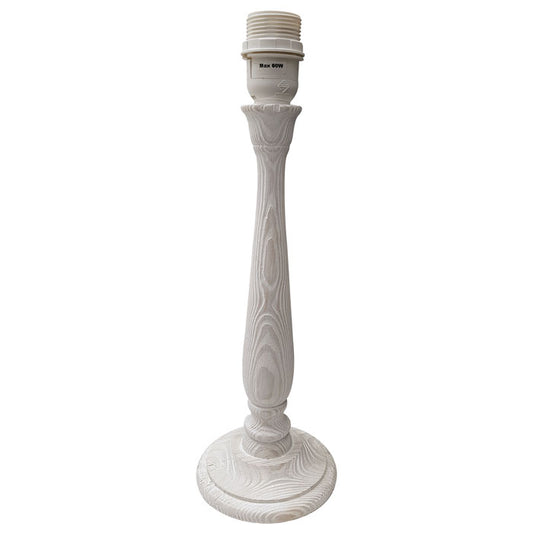 Lampenfuß für Tischlampe Holz weiß Landhausstil E27 37cm Tischlampe