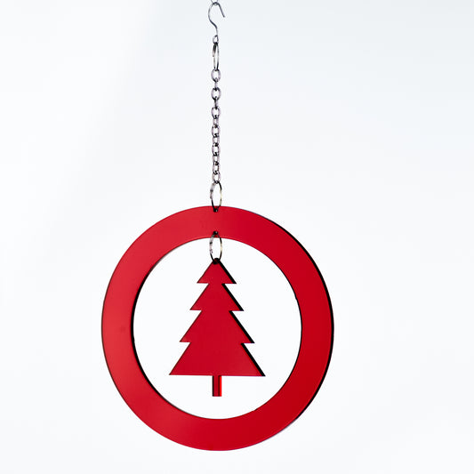 Christbaum Behang Tannenbaum Rot Acryl Fensterhanger 2851 – stilvolles Wohnaccessoire & Dekoartikel aus Europa