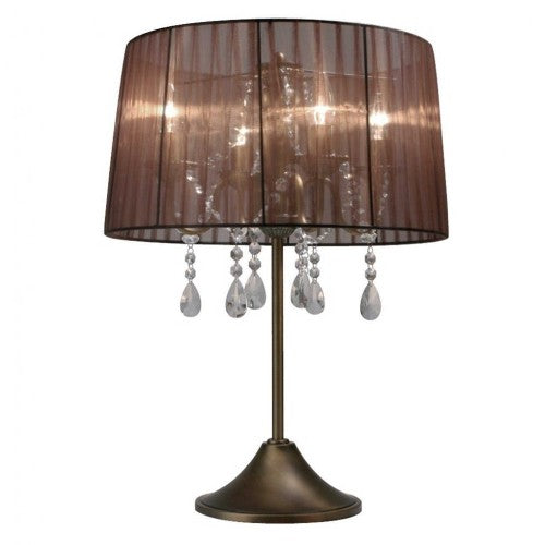 Dekorative Kristall Tischleuchte dimmbar Organza Tischlampe