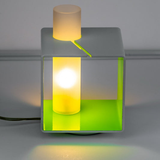 Design Tischleuchte in Grün-Weiß Dimmbar Tischlampe