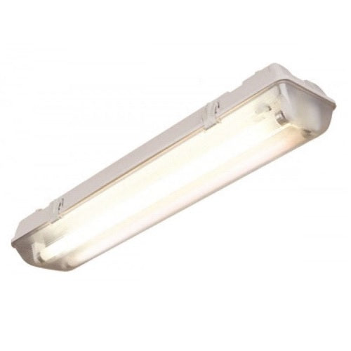 Feuchtraumleuchte 2x18W Omega Wannenleuchte – Einbaustrahler IP65, schwenkbar, dimmbar, 26mm