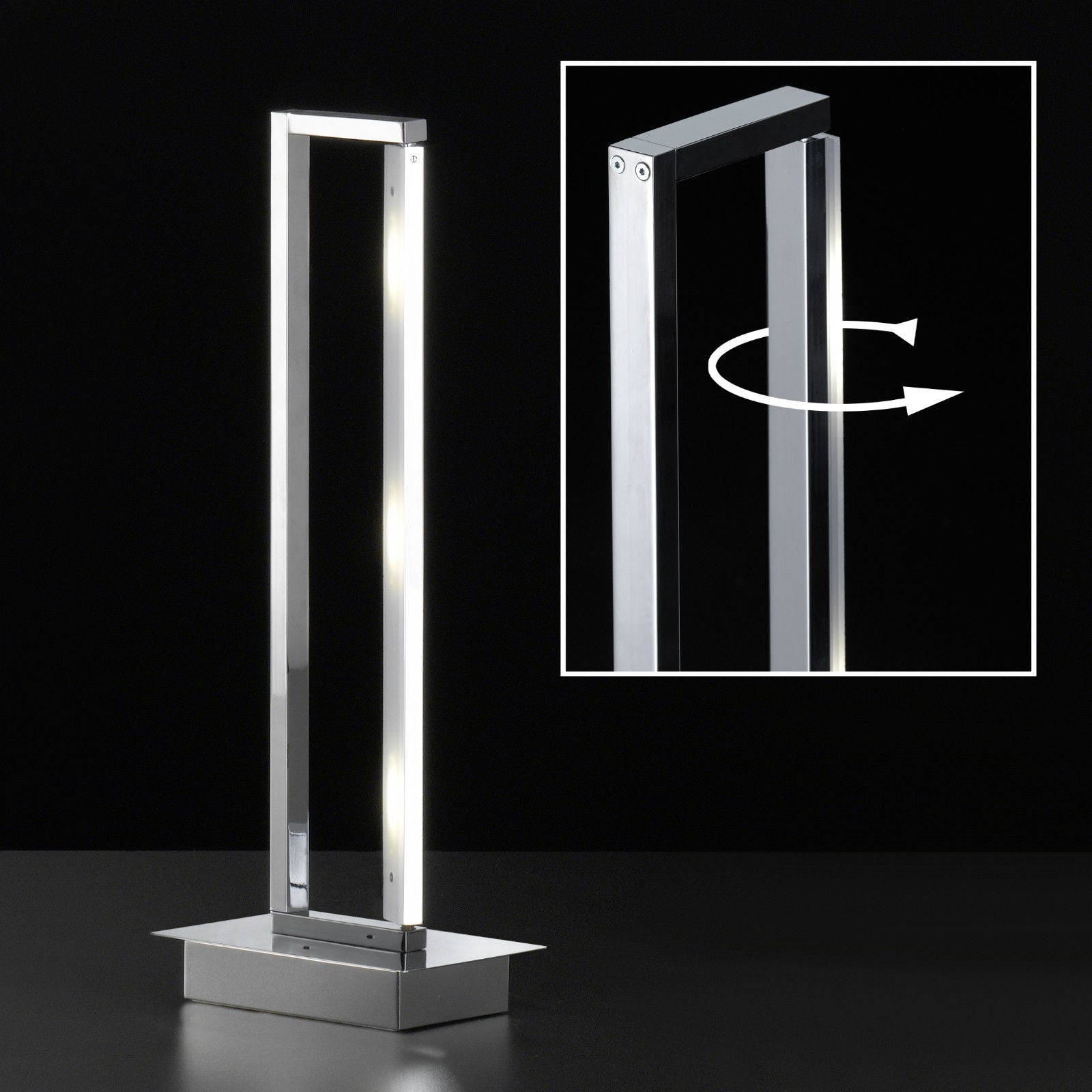 LED Tischleuchte in Silber mit Touchdimmer Tischlampe