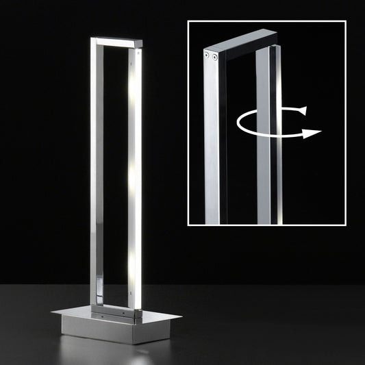LED Tischleuchte in Silber mit Touchdimmer Tischlampe