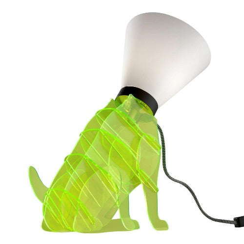 Hund Tischleuchte TIDOG in Neon Gelb Retro Design Tischlampe