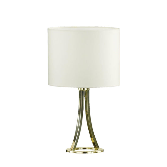 Tischleuchte Mira in Messing gold mit Schirm creme 33 cm Tischlampe