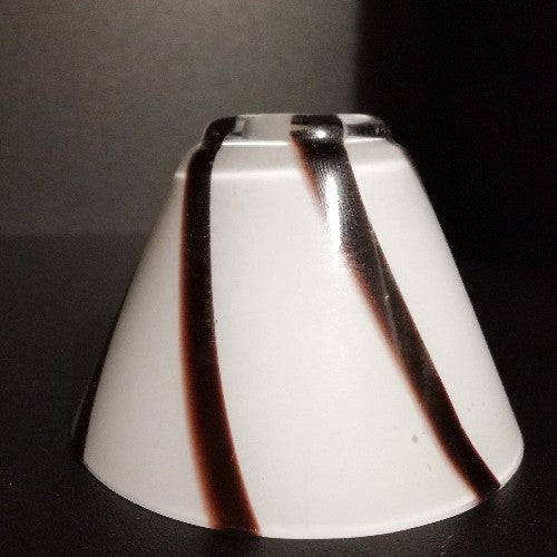 Lampenglas Ersatz Glas Weiß Dekostreifen H5,5cm – Lampenglas 
