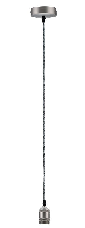 Vintage-Pendel mit E27-Fassung Grau Nickel gebürstet 503.22 – Pendelleuchte dimmbar, E27