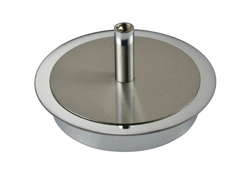 Armatur rund Tischlampe silber mit Schalter und Steckerkabel Tischlampe