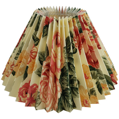 Lampenschirm Tischlampe Plissee mit Blumenmuster E27 – Lampenschirm Stoff, konisch