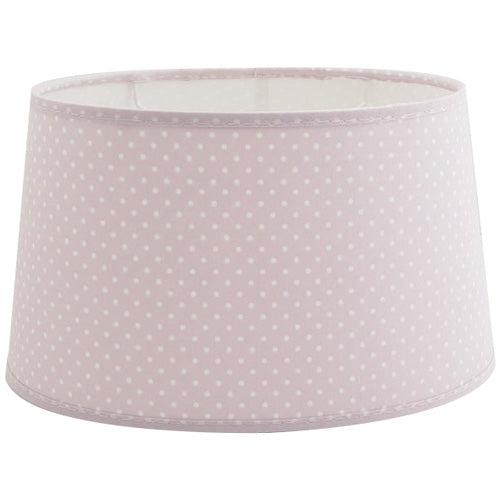 Lampenschirm rosa weiß gepunktet oval E27 Tischlampe Stoff – Lampenschirm Stoff, konisch