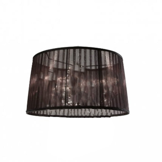 Plissierter Lampenschirm schwarz Organza für Pendelleuchte 38cm – Lampenschirm Stoff, konisch