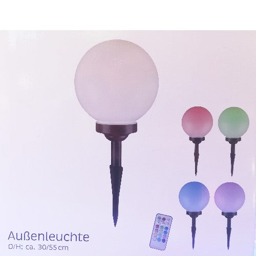 LED Kugelleuchte mit Erdspieß XXL 30cm Farbwechsler – Außenleuchte 