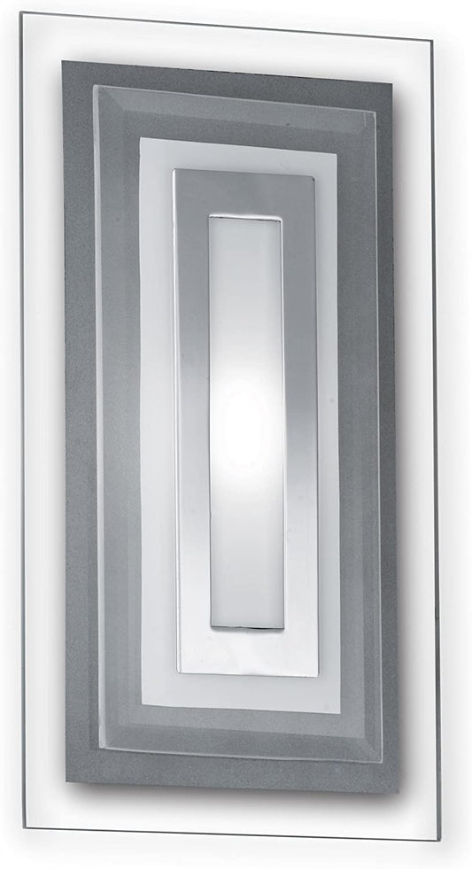 Eckige flache LED Wandleuchte aus Glas satiniert und klar – Wandleuchte LED, dimmbar