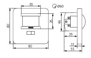 MARID Bewegungsmelder Sensor 12m Unterputzbewegungsmelder Weiß 130°