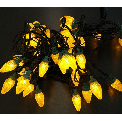 Motiv Lichterkette LED Tannenzapfen innen, gelb, 5m, 50er