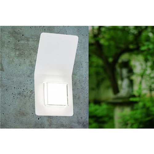 LED Außenwandleuchte Pias weiß modern Glas IP44