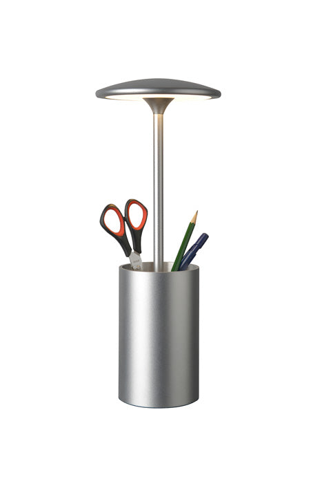 Sompex Pott Aluminium LED Schreibtischlampe leuchtender Stiftehalter Tischlampe