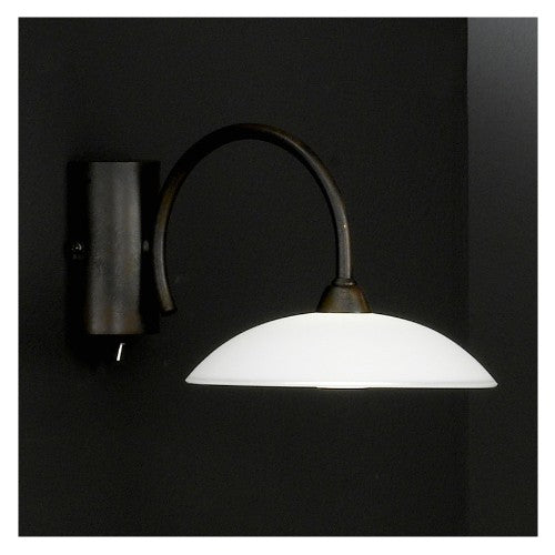 Antik LED Wandleuchte mit Schalter rostfarbig 1 flammig – Wandleuchte LED, dimmbar