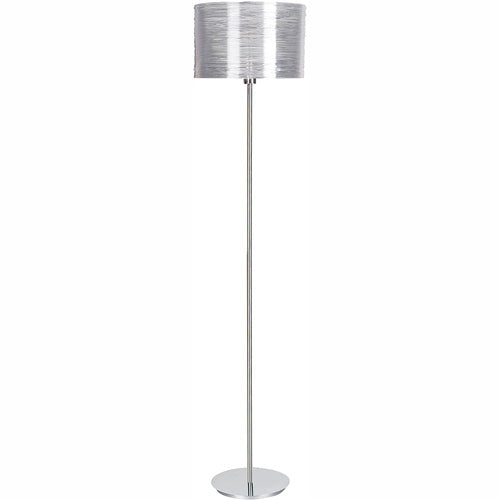 Stehlampe Bright mit runden Schirm Acryl klar silber schimmernd – Stehleuchte E27