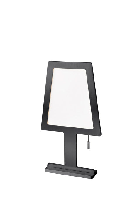 Stilisierte flache LED Tischlampe Steve Touchdimmer schwarz Tischlampe