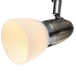 LED Lampenkopf 5W ESTO Vario Home Glas weiß rund matt mit Chrom Rand – Strahler / Spotbeleuchtung