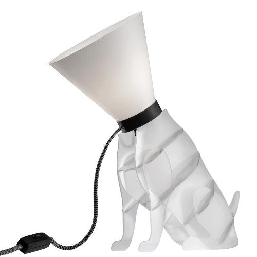 Hund Tischleuchte TIDOG in Weiß Retro Design Tischlampe