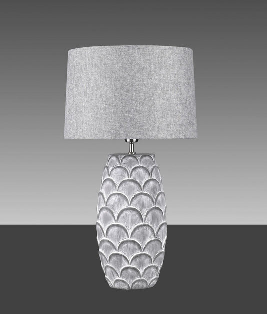Hockerleuchte MENA GRIGGIO Beton-Keramik Grau Tischlampe