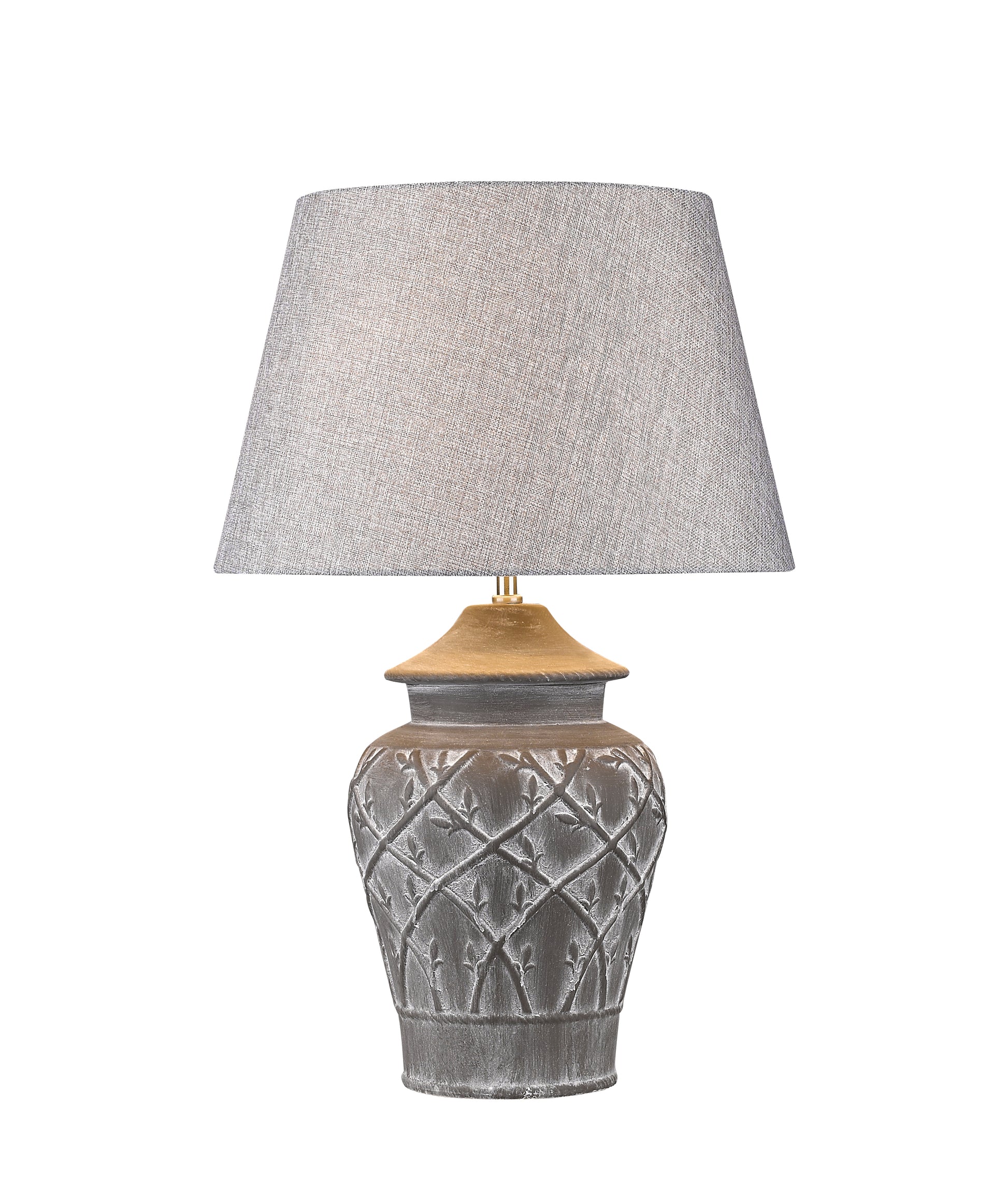 Hockerleuchte FIORE MARRONE Beton-Keramik braun Tischlampe