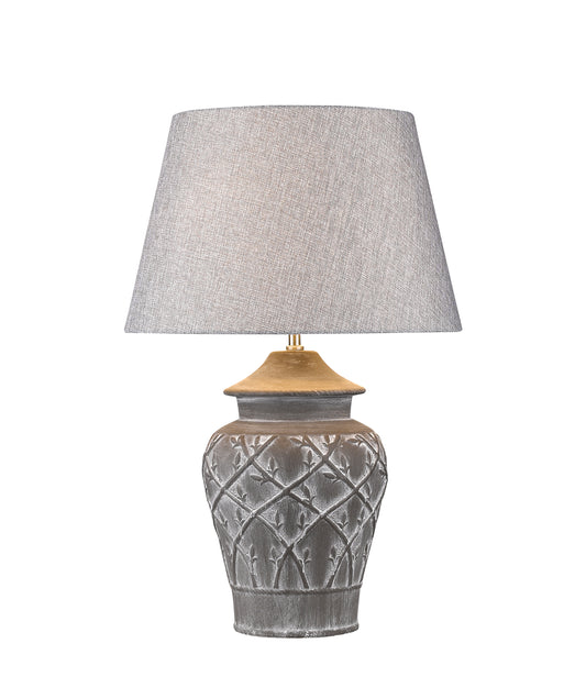 Hockerleuchte FIORE MARRONE Beton-Keramik braun Tischlampe