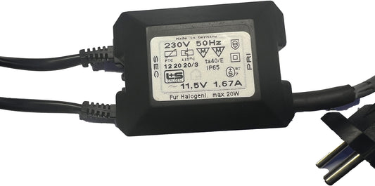 Transformator 20VA Trafo 230V / 12V für Außenleuchten max.20W IP65