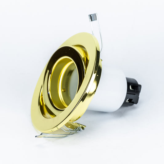 Venus schwenkbare Einbaustrahler in Gold mit E27 Fassung – Einbaustrahler IP20, schwenkbar, dimmbar