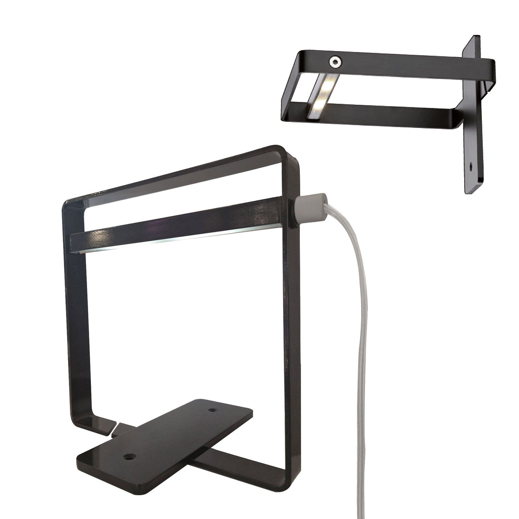 Tisch-/Wandleuchte mit drehbarer Lichtleiste Oring Schwarz – Tischlampe / Tischleuchte / Nachttischlampe – Wandleuchte LED